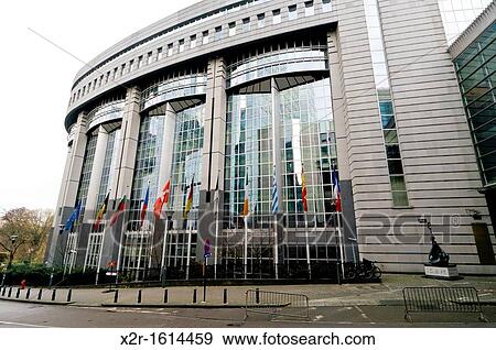 The European Parliament building in the centre of Brussels, Belgium View Large Photo Image Stock Photo - The European Parliament building in the centre of Brussels, Belgium. Fotosearch