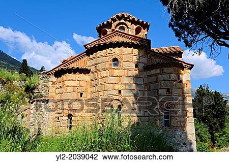The exterior of the Byzantine Evangelistria's Church. Mystras, Sparta, the Peloponnese, Greece. A UNESCO World Heritage Site. View Large Photo Image Stock Image - The exterior of the Byzantine Evangelistria's Church. Mystras, Sparta, the Peloponnese, Greece. A UNESCO World Heritage Site.. Fotosearch