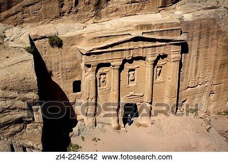 The fa? ade of the Roman Soldier's Tomb, carved out of a sandstone rock face. Jordan (Hashemite Kingdom of), Ma'an Governorate (Maan), ancient city of Petra. Model Released. View Large Photo Image Stock Image - The fa? ade of the Roman Soldier's Tomb, carved out of a sandstone rock face. Jordan (Hashemite Kingdom of), Ma'an Governorate (Maan), ancient city of Petra. Model Released.. Fotosearch