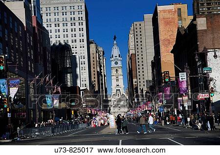 Stock Photo - The famous Mummers parade on Broad street in Philadelphia. Fotosearch