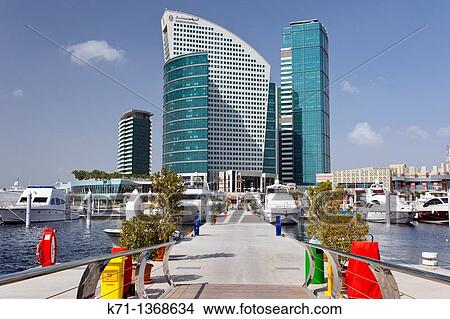The Festival City marina with the Intercontinental Hotel in Dubai, UAE, Persian Gulf View Large Photo Image Picture - The Festival City marina with the Intercontinental Hotel in Dubai, UAE, Persian Gulf. Fotosearch