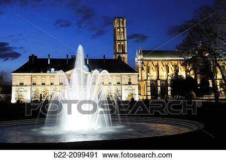 Stock Image - The Fine Arts Museum, mus? e des Beaux-Arts, The cathedral Saint-Etienne, Limoges, Haute-Vienne, Limousin, France.. Fotosearch