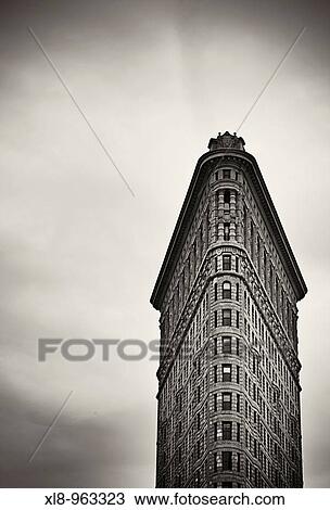 Stock Image - The Flat Iron building facade in Manhattan, New York, New York, USA. Fotosearch