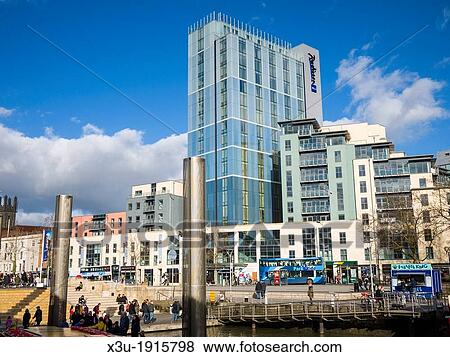 The floating harbour at St Augustines Reach, Bristol, England View Large Photo Image Stock Photo - The floating harbour at St Augustines Reach, Bristol, England. Fotosearch