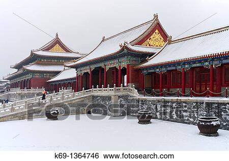 The Forbidden City in Winter Beijing China. View Large Photo Image Stock Photograph - The Forbidden City in Winter Beijing China.. Fotosearch