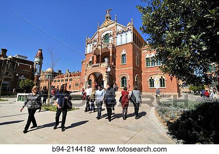 The former Hospital de la Santa Creu i Sant Pau, Hospital of the Holy Cross and Saint Paul in the neighborhood of El Guinard? View Large Photo Image Stock Image - The former Hospital de la Santa Creu i Sant Pau, Hospital of the Holy Cross and Saint Paul in the neighborhood of El Guinard?. Fotosearch