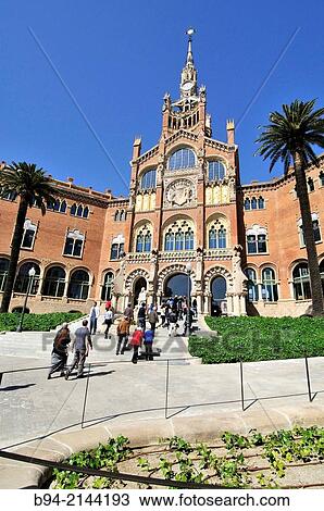 The former Hospital de la Santa Creu i Sant Pau, Hospital of the Holy Cross and Saint Paul in the neighborhood of El Guinard? View Large Photo Image Stock Image - The former Hospital de la Santa Creu i Sant Pau, Hospital of the Holy Cross and Saint Paul in the neighborhood of El Guinard?. Fotosearch