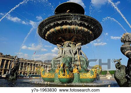 The fountain "La Marine" (1830-1840) in Concorde Square in Paris, France, Europe. View Large Photo Image Stock Image - The fountain "La Marine" (1830-1840) in Concorde Square in Paris, France, Europe.. Fotosearch