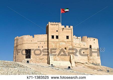 The Fujairah Fort in Fujairah, UAE View Large Photo Image Stock Photography - The Fujairah Fort in Fujairah, UAE. Fotosearch