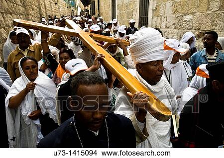 The Good Friday procession in the old city of Jerusalem View Large Photo Image Picture - The Good Friday procession in the old city of Jerusalem. Fotosearch