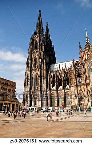 The gothic architecture of Cologne cathedral or the Dom. View Large Photo Image Stock Image - The gothic architecture of Cologne cathedral or the Dom.. Fotosearch