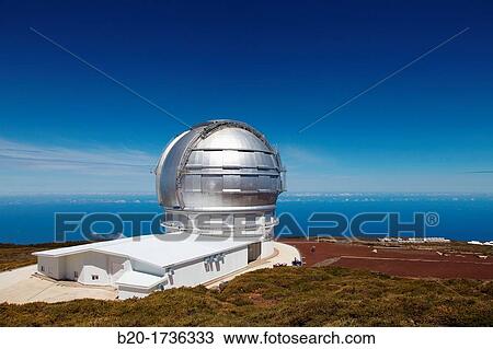 Stock Image - The Gran Telescopio CANARIAS GTC, Roque de los Muchachos Observatory, La Palma, Canary Islands, Spain. Fotosearch
