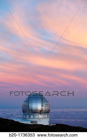 Stock Image - The Gran Telescopio CANARIAS GTC, Roque de los Muchachos Observatory, Caldera de Taburiente National Park, La Palma, Canary Islands, Spain. Fotosearch