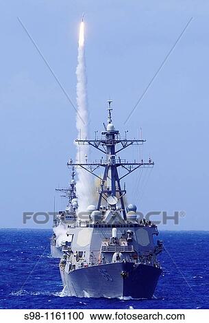 The guided-missile destroyer USS Benfold DDG 65 maneuvers ahead of the guided-missile cruiser USS Chosin CG 65 as it fires a surface-to-air missile off the coast of Hawaii during Rim of the Pacific RIMPAC 2010 exercises View Large Photo Image Stock Image - The guided-missile destroyer USS Benfold DDG 65 maneuvers ahead of the guided-missile cruiser USS Chosin CG 65 as it fires a surface-to-air missile off the coast of Hawaii during Rim of the Pacific RIMPAC 2010 exercises. Fotosearch