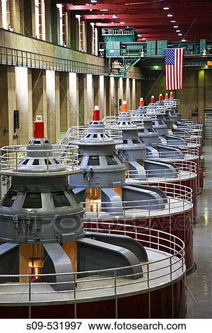 The hall containing the 8 power plant generators on the Nevada side of the Hoover Dam, Boulder City, Nevada / Arizona, United States of America. View Large Photo Image Stock Photo - The hall containing the 8 power plant generators on the Nevada side of the Hoover Dam, Boulder City, Nevada / Arizona, United States of America.. Fotosearch