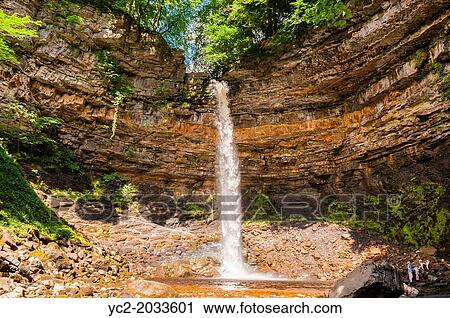 The Hardraw Force waterfall ( Englands highest unbroken waterfall ) near Hawes, Wensleydale, Yorkshire Dales National Park, North Yorkshire, England, Britain, UK. View Large Photo Image Stock Image - The Hardraw Force waterfall ( Englands highest unbroken waterfall ) near Hawes, Wensleydale, Yorkshire Dales National Park, North Yorkshire, England, Britain, UK.. Fotosearch