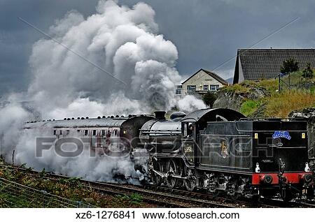 Stock Image - The Harry Potter Steam Train, Mallaig, Highlands, Scotland, United Kingdom, Europe. Fotosearch