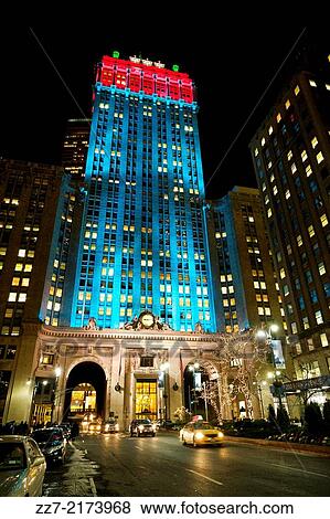 The Helmsley Building lighted for the holidays. View Large Photo Image Stock Photo - The Helmsley Building lighted for the holidays.. Fotosearch