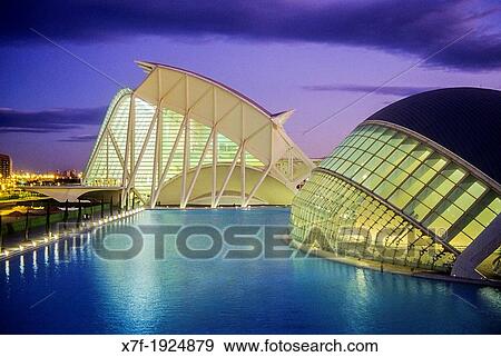 The Hemisferic and the Pr? ncipe Felipe Sciences Museum, City of Arts and Sciences, by S Calatrava Valencia Spain View Large Photo Image Stock Photo - The Hemisferic and the Pr? ncipe Felipe Sciences Museum, City of Arts and Sciences, by S Calatrava Valencia Spain. Fotosearch