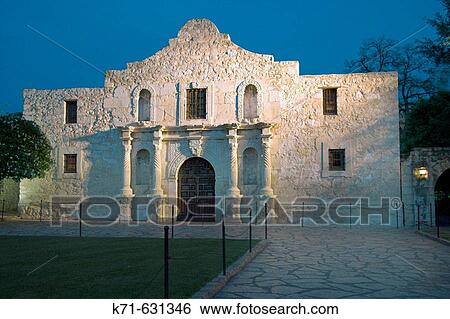 The historic Alamo at dusk in San Antonio, Texas, USA. View Large Photo Image Stock Photograph - The historic Alamo at dusk in San Antonio, Texas, USA.. Fotosearch