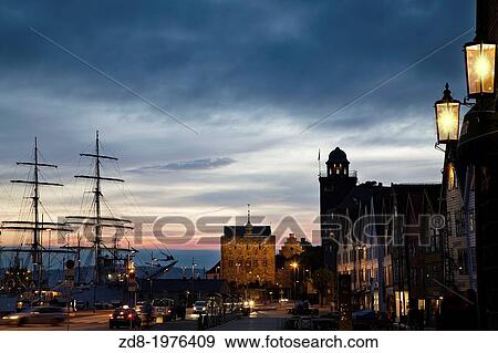 The historic Bryggen district and haakons hall in Bergen, Norway. View Large Photo Image Stock Photo - The historic Bryggen district and haakons hall in Bergen, Norway.. Fotosearch