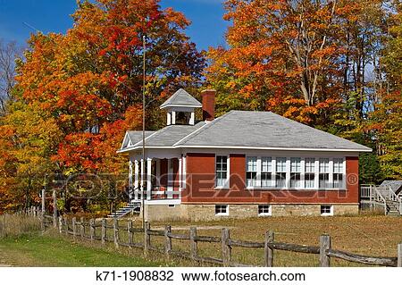 The historic Standard School, at Five Mile Creek along Highway 119 with fall foliage color near Harbor Springs, Michigan, USA View Large Photo Image Stock Image - The historic Standard School, at Five Mile Creek along Highway 119 with fall foliage color near Harbor Springs, Michigan, USA. Fotosearch