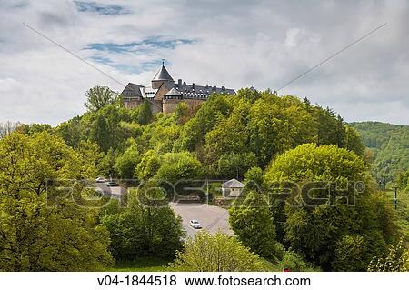 The historic Waldeck castle, Hesse, Germany, Europe View Large Photo Image Stock Photo - The historic Waldeck castle, Hesse, Germany, Europe. Fotosearch