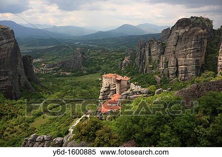 Stock Photography - The Holy Monastery of Rousanou, Meteora, Greece. Fotosearch