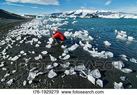 Stock Photo - The iceberg lagoon at Jokulsarlon in Vatnajokull National Park, Iceland. Fotosearch