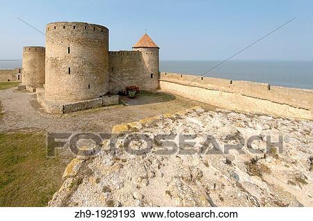 Stock Image - The inner part of fortress Akkerman white rock, white fortress, Belgorod-Dnestrovskiy, Ukraine, Eastern Europe. Fotosearch
