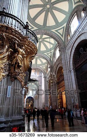 Stock Photo - The interior view of Metropolitan Cathedral Mexico City Mexico.. Fotosearch
