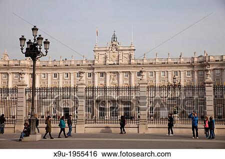 the kings palace Palacio Real and Plaza de la Armeria in Madrid, Spain, Europe. View Large Photo Image Stock Photograph - the kings palace Palacio Real and Plaza de la Armeria in Madrid, Spain, Europe.. Fotosearch