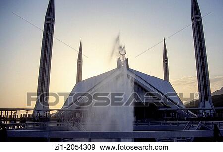 the large Shah Faisal mosque in Islamabad, Pakistan View Large Photo Image Stock Photo - the large Shah Faisal mosque in Islamabad, Pakistan. Fotosearch