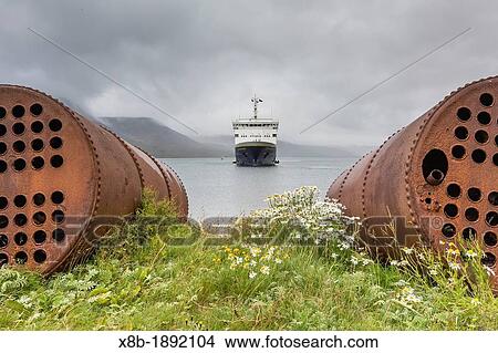 The Lindblad Expeditions ship National Geographic Explorer at the old whaling station at Talknafjorour, Iceland View Large Photo Image Picture - The Lindblad Expeditions ship National Geographic Explorer at the old whaling station at Talknafjorour, Iceland. Fotosearch