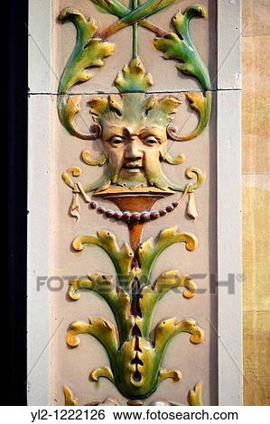 Stock Photograph - The Lion Pharmacy with Zolnay tiles - Sopron, Hungary. Fotosearch