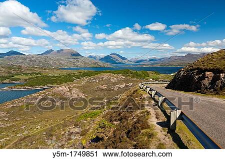 Stock Image - The Loch Beag near Ardheslaig, Wester Ross in the North West Highlands of Scotland, United Kingdom, Europe. Fotosearch