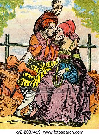The Lovers, after a 16th century woodcut. From Illustrierte Sittengeschichte vom Mittelalter bis zur Gegenwart by Eduard Fuchs, published 1909. View Large Photo Image Stock Photo - The Lovers, after a 16th century woodcut. From Illustrierte Sittengeschichte vom Mittelalter bis zur Gegenwart by Eduard Fuchs, published 1909.. Fotosearch