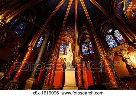 The lower chapel of Sainte Chapelle, Paris, France View Large Photo Image Stock Photograph - The lower chapel of Sainte Chapelle, Paris, France. Fotosearch