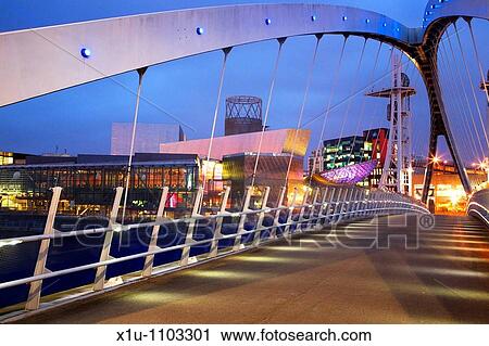 Stock Image - The Lowry Salford Quays Greater Manchester England. Fotosearch