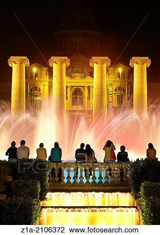 The Magic Fountain of Montju? c with the Palau Nacional at the background. Barcelona. Catalonia. Spain. View Large Photo Image Stock Image - The Magic Fountain of Montju? c with the Palau Nacional at the background. Barcelona. Catalonia. Spain.. Fotosearch