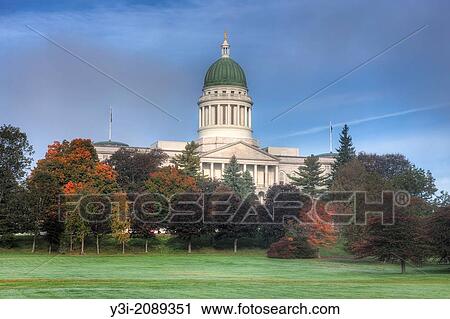 The Maine State House in Augusta, Maine accented by the changing leaves of fall foliage. View Large Photo Image Stock Image - The Maine State House in Augusta, Maine accented by the changing leaves of fall foliage.. Fotosearch