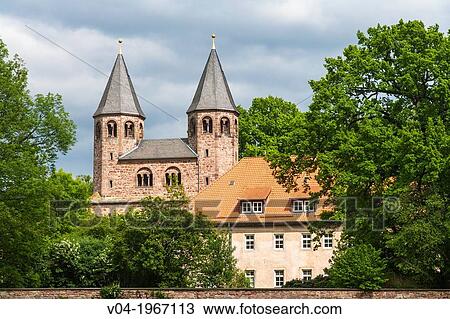The medieval Bursfelde Abbey, Lower Saxony, Germany, Europe View Large Photo Image Stock Image - The medieval Bursfelde Abbey, Lower Saxony, Germany, Europe. Fotosearch