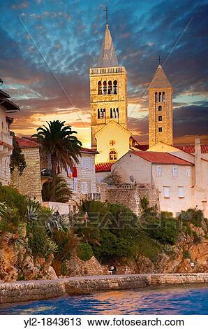 The medieval town and cliffs Rab Rab Island, Craotia View Large Photo Image Stock Image - The medieval town and cliffs Rab Rab Island, Craotia. Fotosearch
