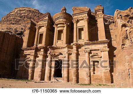 Stock Photography - The Monastery in Petra, the UNESCO World Heritage Site in Jordan. Fotosearch