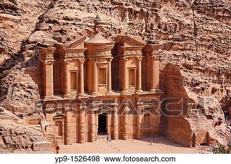 The Monastery, sculpted out of the rock, at Petra, Jordan View Large Photo Image Stock Photo - The Monastery, sculpted out of the rock, at Petra, Jordan. Fotosearch
