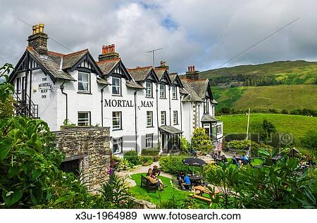 The Mortal Man Inn at Troutbeck in the Lake District, near Windermere, Cumbria, England. View Large Photo Image Stock Photo - The Mortal Man Inn at Troutbeck in the Lake District, near Windermere, Cumbria, England.. Fotosearch