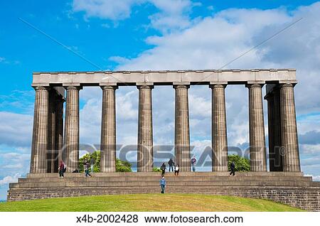 The National Monument in Calton Hill central Edinburgh Scotland Britain UK Europe. View Large Photo Image Stock Photo - The National Monument in Calton Hill central Edinburgh Scotland Britain UK Europe.. Fotosearch