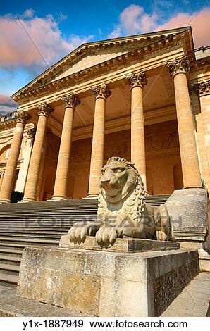 The neo-classic south front with Corinthian columns of the Duke of Buckingham's Stowe House designed by Robert Adam in 1771, Buckingham, England View Large Photo Image Stock Photo - The neo-classic south front with Corinthian columns of the Duke of Buckingham's Stowe House designed by Robert Adam in 1771, Buckingham, England. Fotosearch