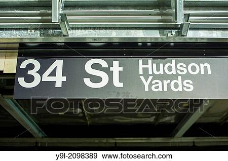 Stock Photo - The new 34th Street-Hudson Yards terminal station on the 7 Subway line extension in New York. Fotosearch