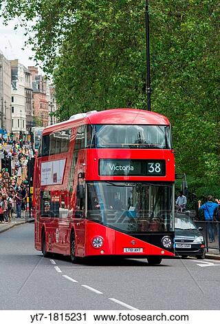 Stock Image - The New Bus for London, also known as the New Routemaster, Borismaster or Boris Bus, on Piccadilly, London, UK. Fotosearch